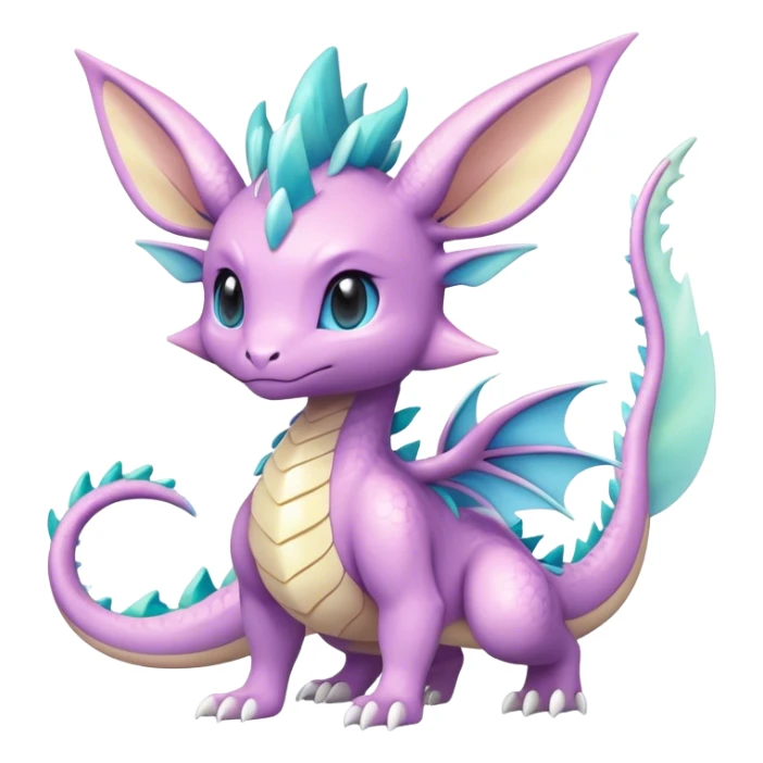 Shiny-Pastel-Eeveelution-Cute-Fakemon-Dragon-Pokémon-fusion full body sticker