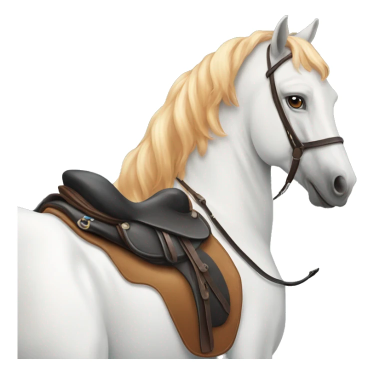 A white horse with ginger spots in the saddle sticker