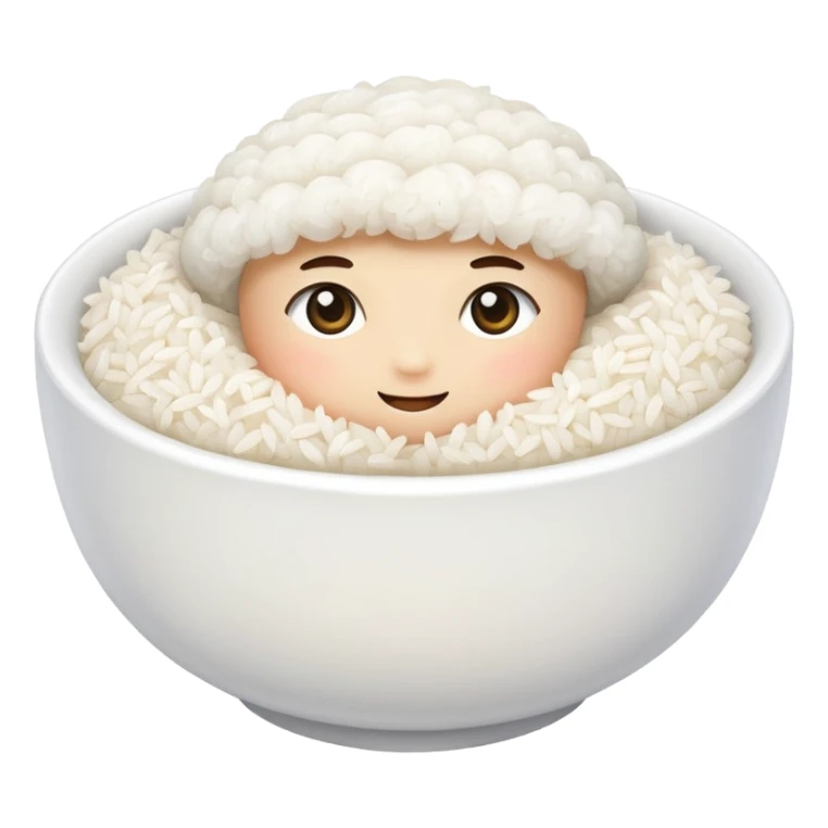  pure white rice, bowl is white only white color sticker