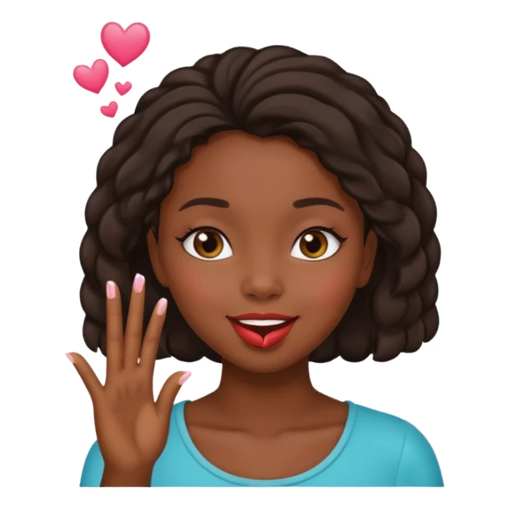 Black girl blowing a kiss sticker