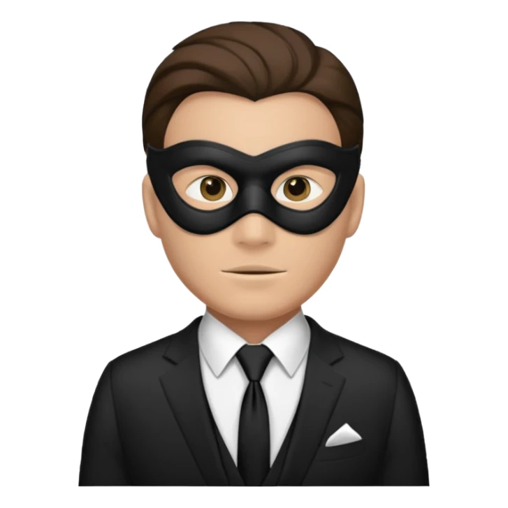 man in suit and mask sticker