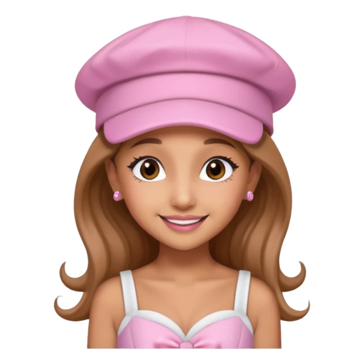 ariana grande wearing Pink Hat, white dress sticker