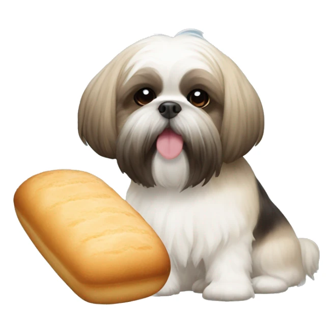 Shih tzu and pan de sal sticker