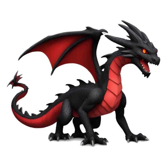 cool edgy black and red Dark-type dragon Pokémon full body sticker