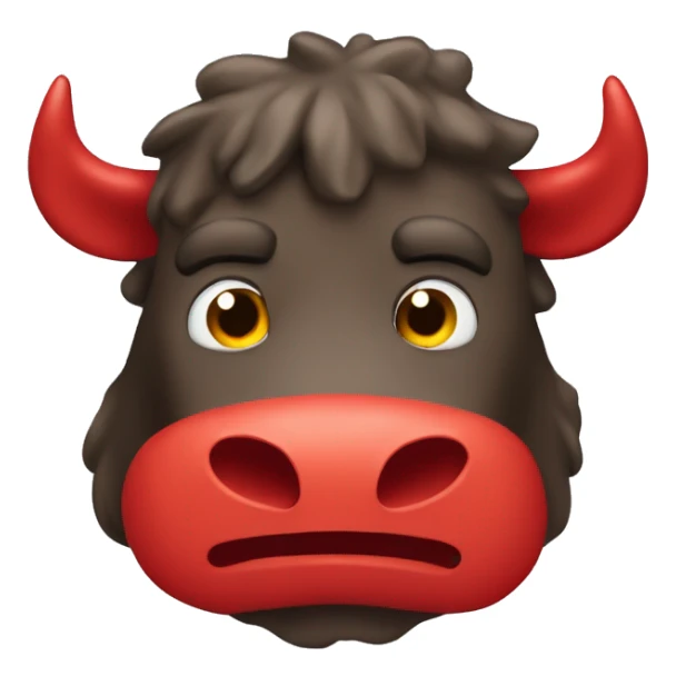 CREA UNA CARA DE UN  TORO COLOR  ROJO sticker