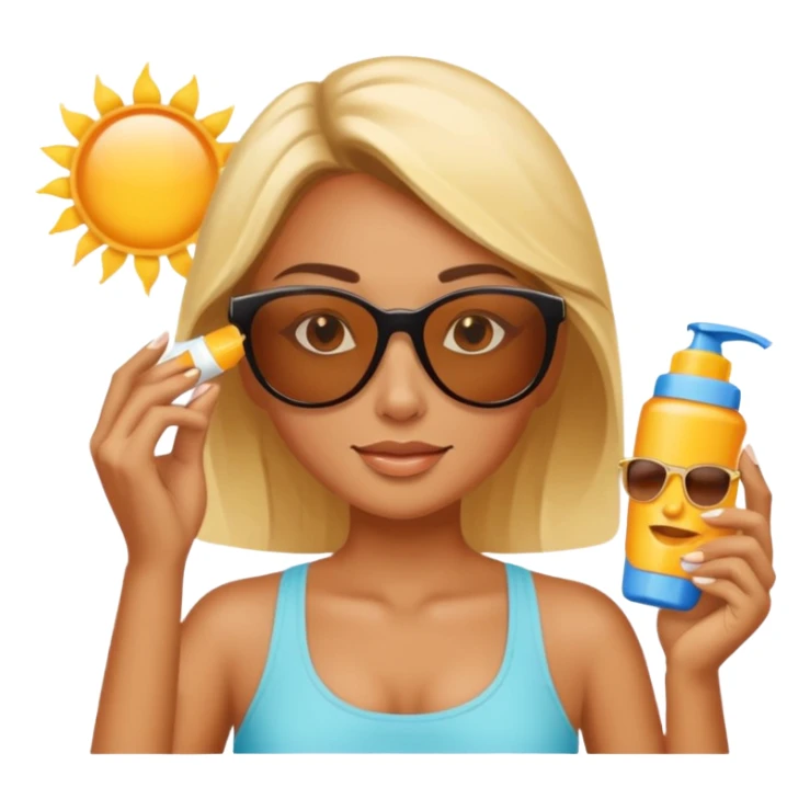 
female suncream and sunglasses sticker
