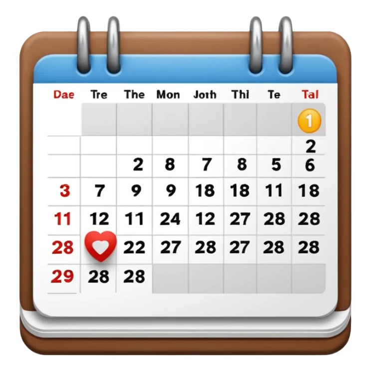 Desk calendar flipped to current month sticker