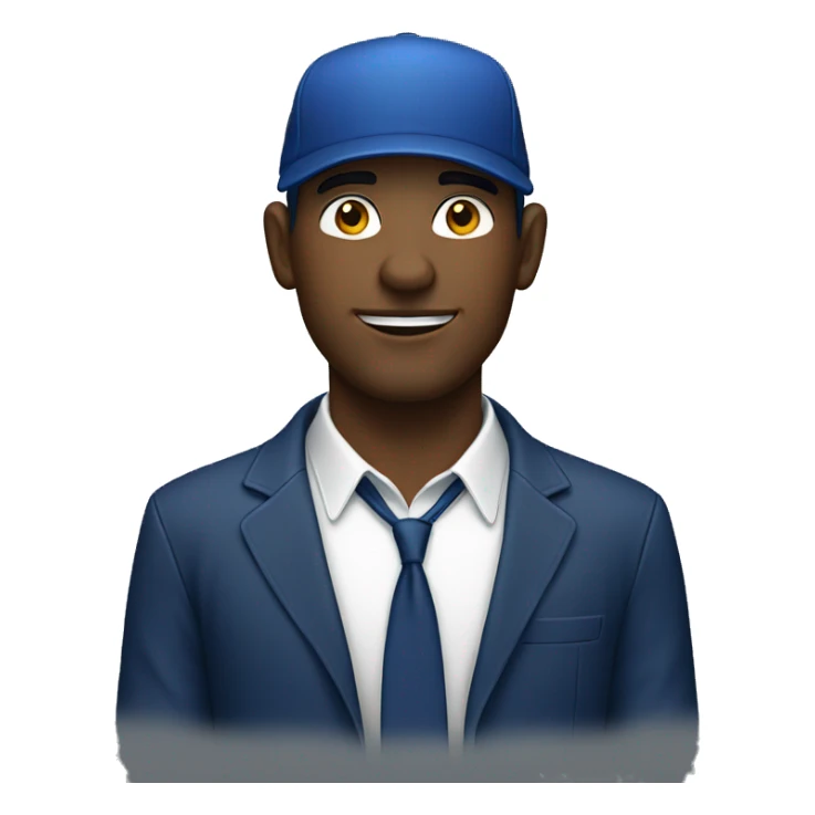 a white man with earrings in both ears, dark blue hat backwards, using his laptop sticker
