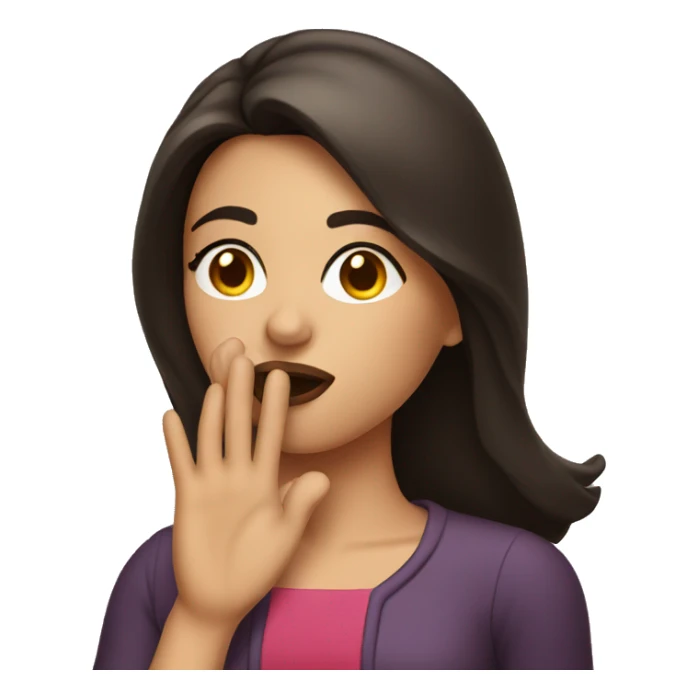 Brunette woman blowing a kiss  sticker