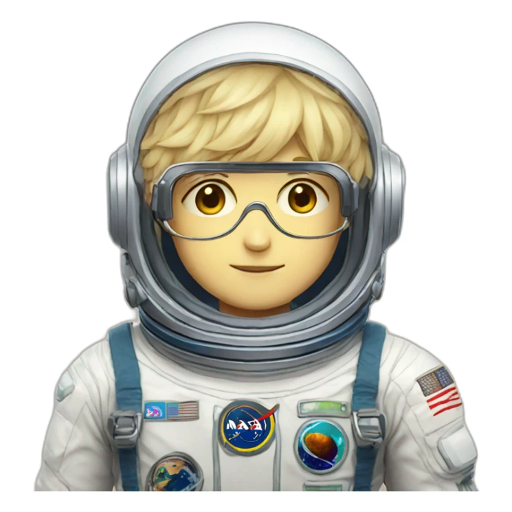 astronaut anime boy glasses sticker