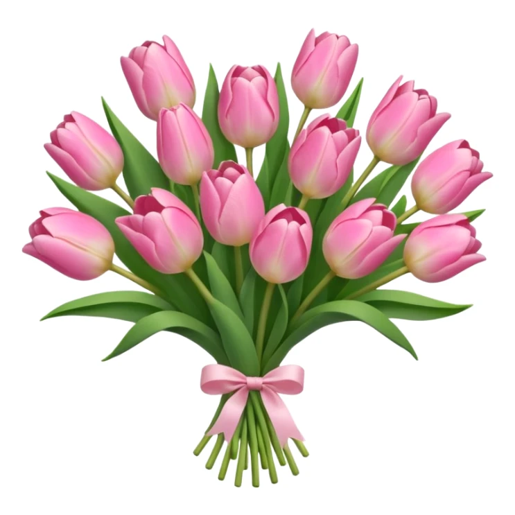Cute baby pink tulip bouquet sticker