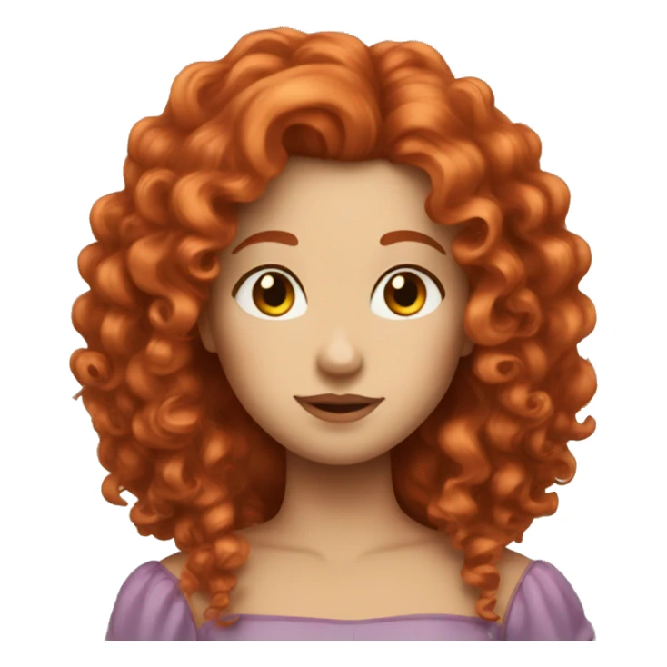 Princess with curly red hair headshot sticker