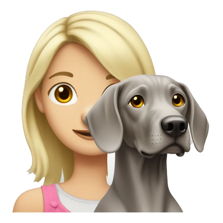 Weimaraner with blonde girl  sticker