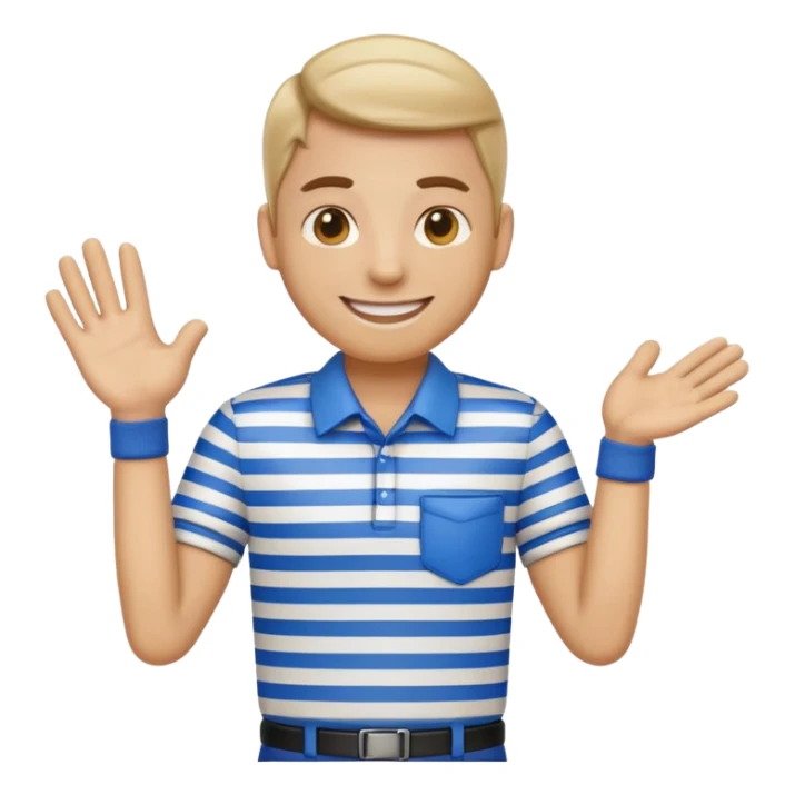 umpiring emoji stripped shirt sticker