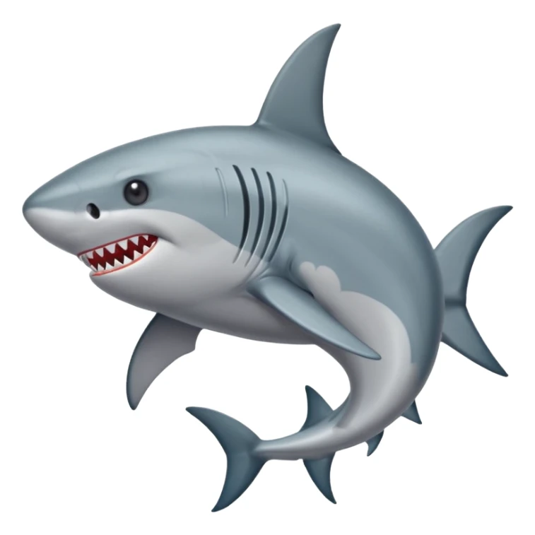 Tiburon con cuerpo músculos y agarro un tridente sticker