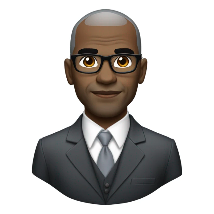deon sanders with small round face and suit and glasses and buzz cut and small eyes and over 50 small gray bearded receding hairline and small black eyes and wrinkled forehead sticker