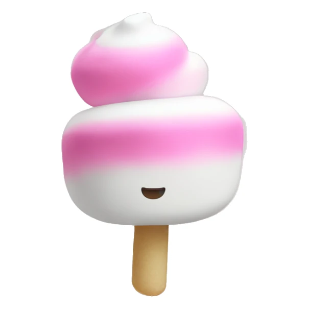 A pink and white swirl marshmallow sticker
