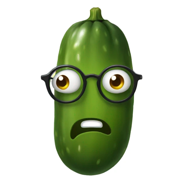Pickle with eyes and glasses sticker