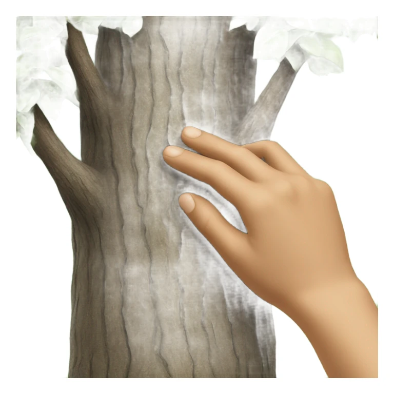 hand is touching a part of a tree sticker