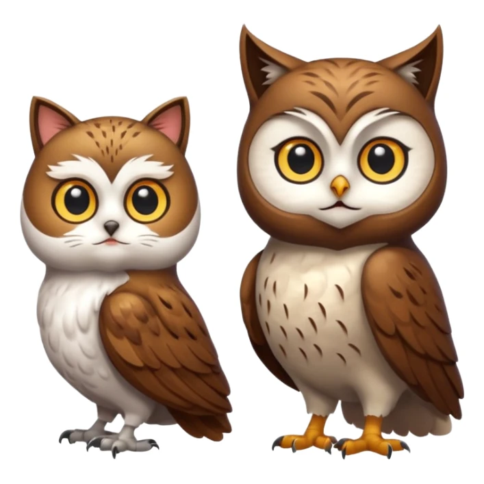 Owl bodyand cat head and tail full body sticker