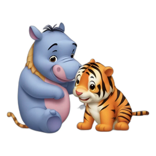 Baby Eeyore and Tiger eating honey  sticker
