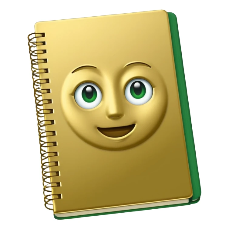 notebook in golden and green colours sticker