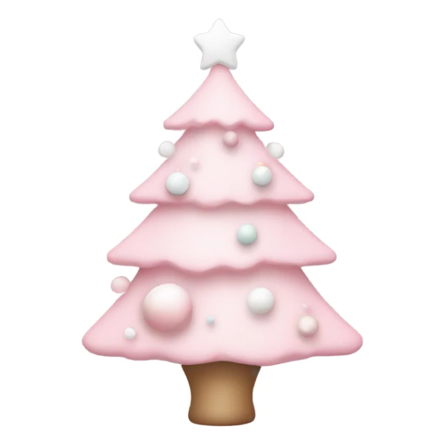Pastel pink Christmas tree with pink and white ornaments  sticker