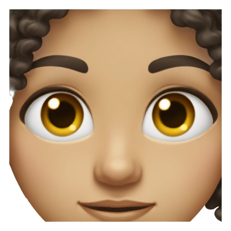 white 13 year old girl with dark brown curly hair and long eyelashes sticker