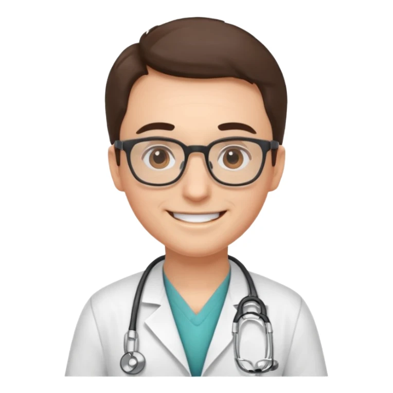 cartoon face for  a doctor giving approval sticker