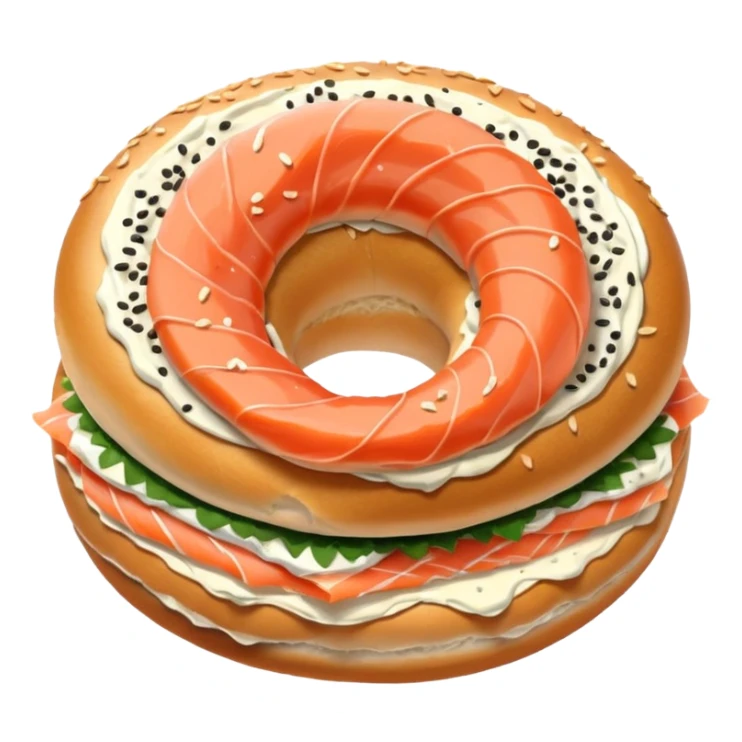 bagel with smoked salmon and cream cheese sticker