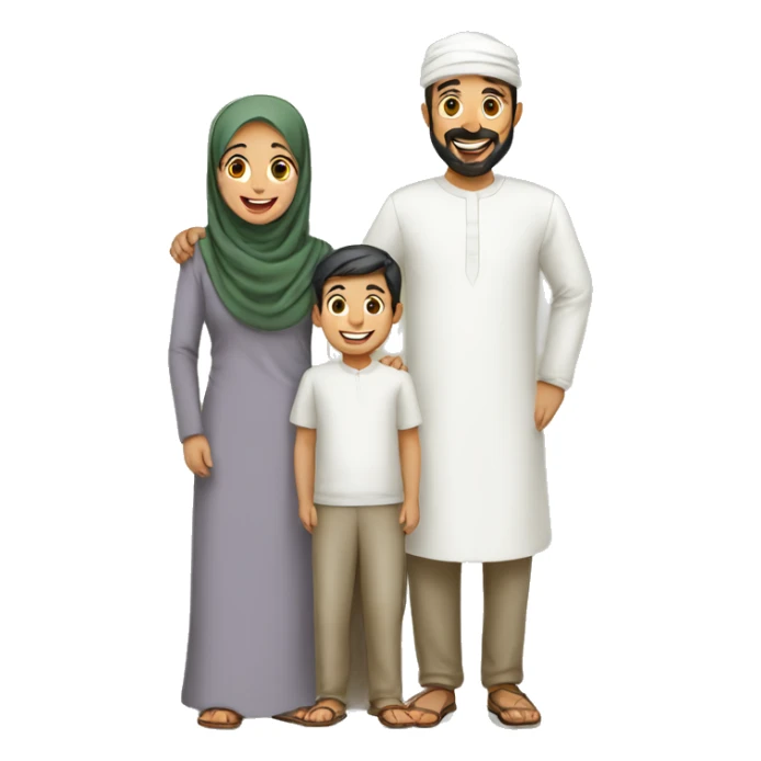 Happy Muslims family sticker