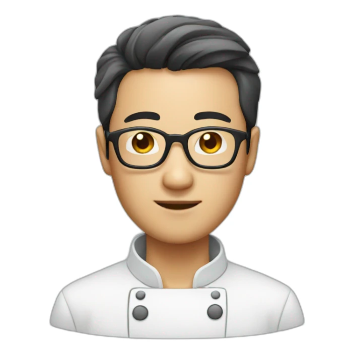 Chinese male in glasses chef sticker