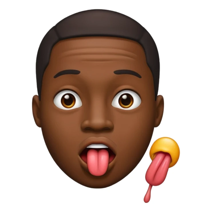 czarny męszczyzna pokazyje język sticker