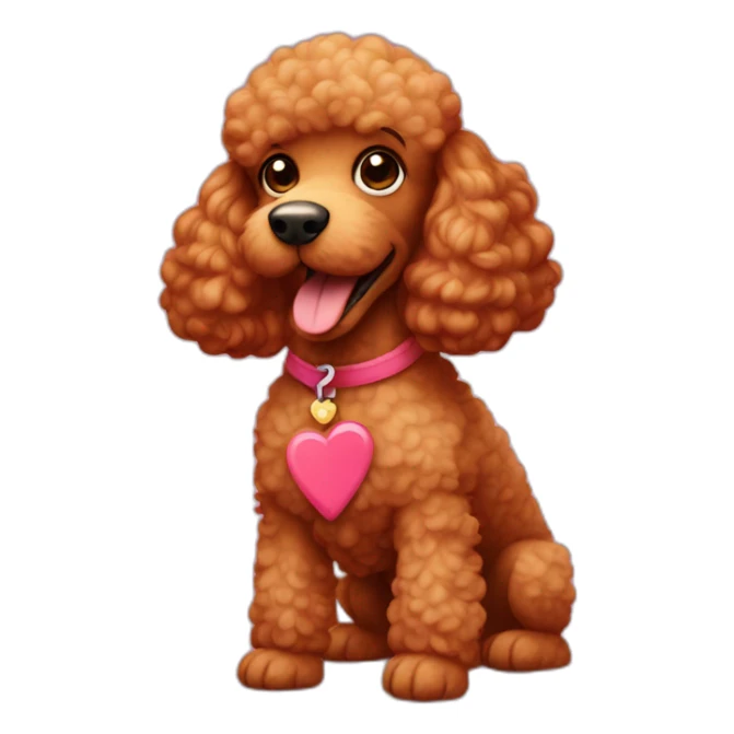 red poodle with hearts above its head  sticker