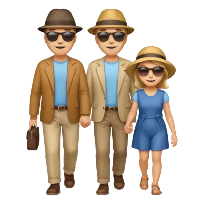 papa y mama caminando hacia el horizonte sticker