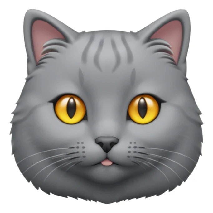 A 3D cartoon Chartreux cat in silvery-gray color, thick coat, friendly eyes, balanced lighting, Memoji-style realism. full body or half body. sticker
