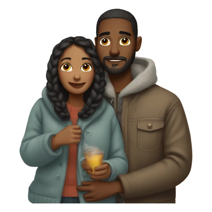 Cozy couple sticker