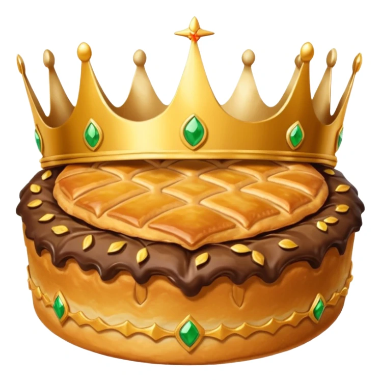 galette des rois avec couronne sur le dessus. Pour un emoji slack sticker