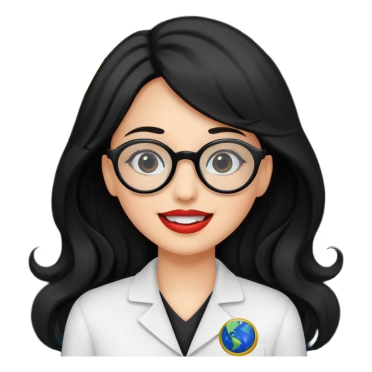 Genera emogis de 4 cuatro enfermeras de cabello negro largo, entre ellas que una tenga lentes y otra un lunar encima de los labios sticker