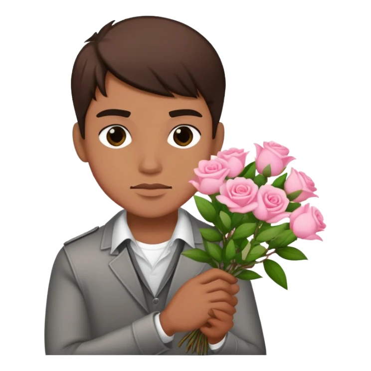 The bad boy is holding a bouquet of pink jasmine roses sticker