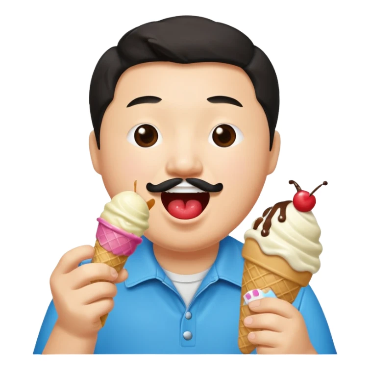 bobby Lee the comedian eating ice cream joyfully sticker