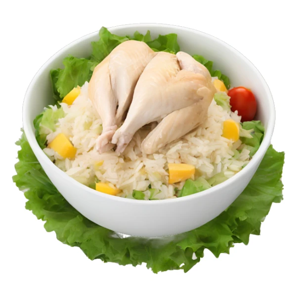 chicken salad food with rice on the side  sticker