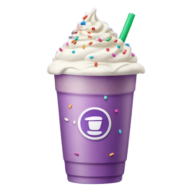 A purple ice latte with cream and sprinkles  sticker