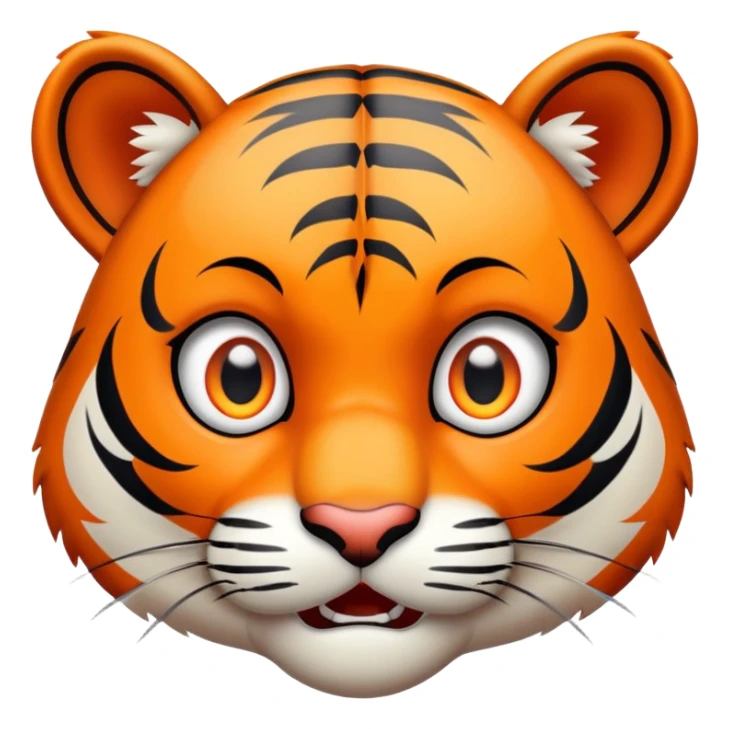 scared terrified tiger face with wide eyes for Twitch emote sticker