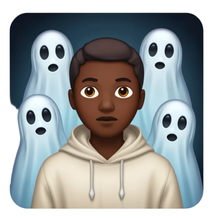 4 ghosts hunting a black person sticker