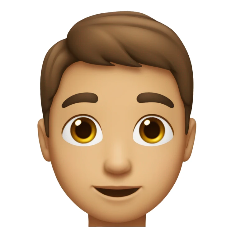 un niño con pelo liso, corto y cafe con ojos marrones sticker