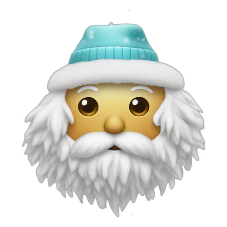 muñeco de nieve peludo en la playa sticker