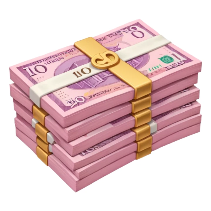 pink pack of british pounds sticker