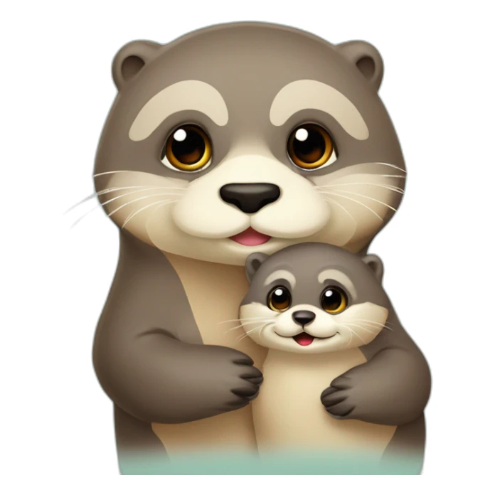 Bébé loutre avec maman loutre sticker
