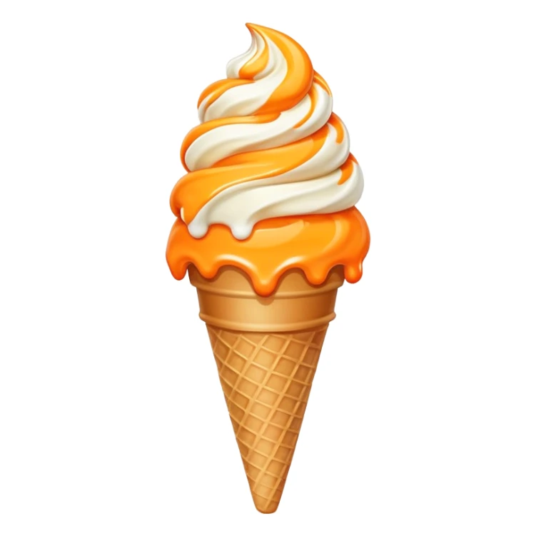 Ice cream cone swirl orange creamsicle sticker